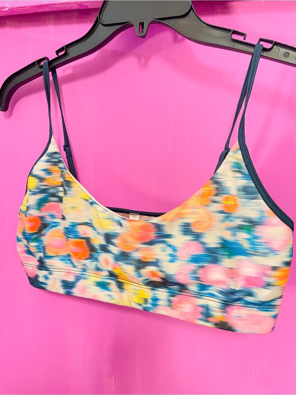 Anthropologie Floral Bralette in Pink, Blue & Orange